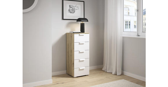 KOMMODE  in 40/100/42 cm  - Weiß/Eiche Artisan, Design, Holzwerkstoff/Metall (40/100/42cm) - Carryhome