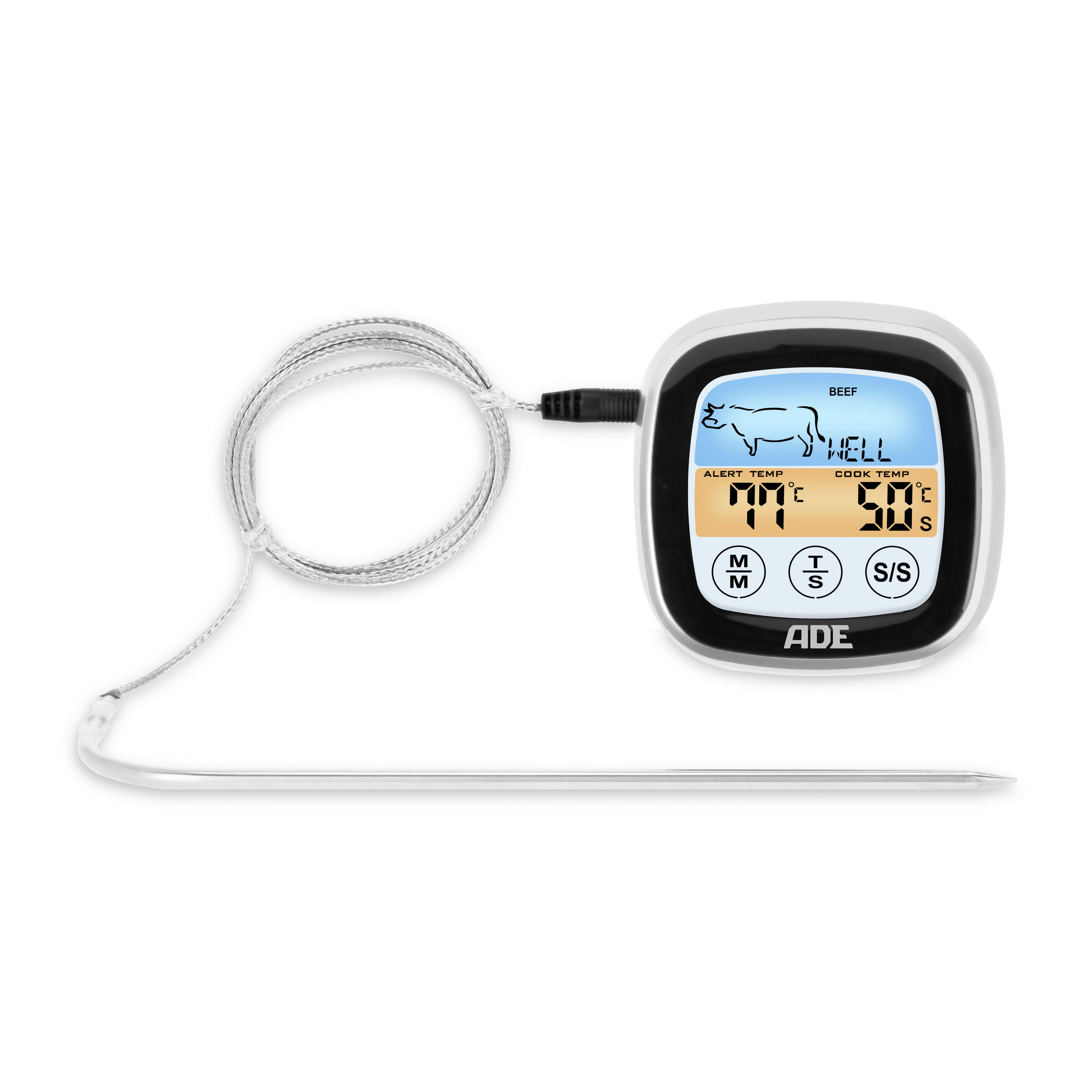 BRATENTHERMOMETER  - Schwarz/Grau, Basics, Kunststoff (7,7/7,7/2,7cm)