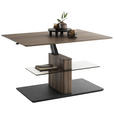 COUCHTISCH in Holz, Glas 110/80/47-62 cm  - Anthrazit/Buchefarben, Design, Glas/Holz (110/80/47-62cm) - Johann Jakob