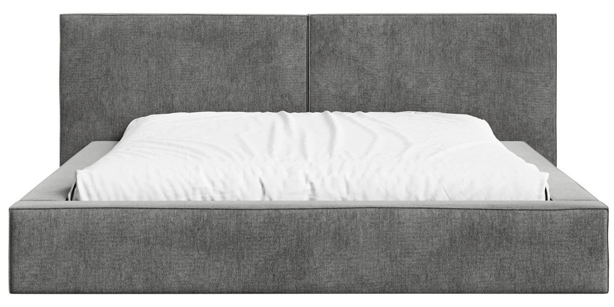 POLSTERBETT 160/200 cm,  in Anthrazit, Bettkasten,  - Anthrazit/Schwarz, MODERN, Holz/Metall (160/200cm) - MID.YOU