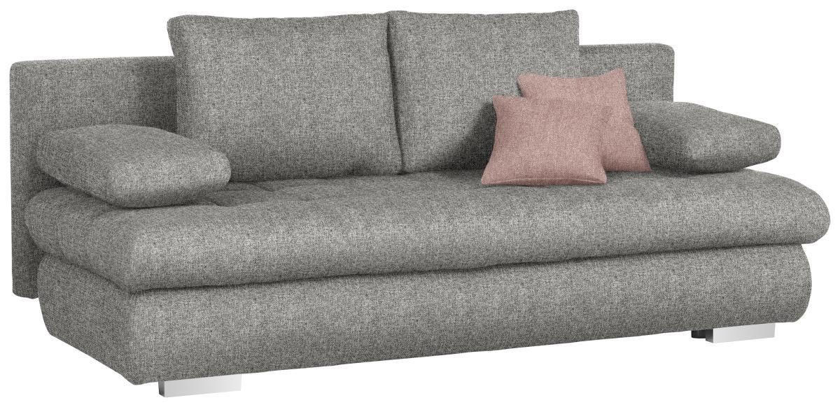 SCHLAFSOFA Webstoff Braun, Grau  - Chromfarben/Braun, Design, Kunststoff/Textil (205/88/96cm) - Ti'me