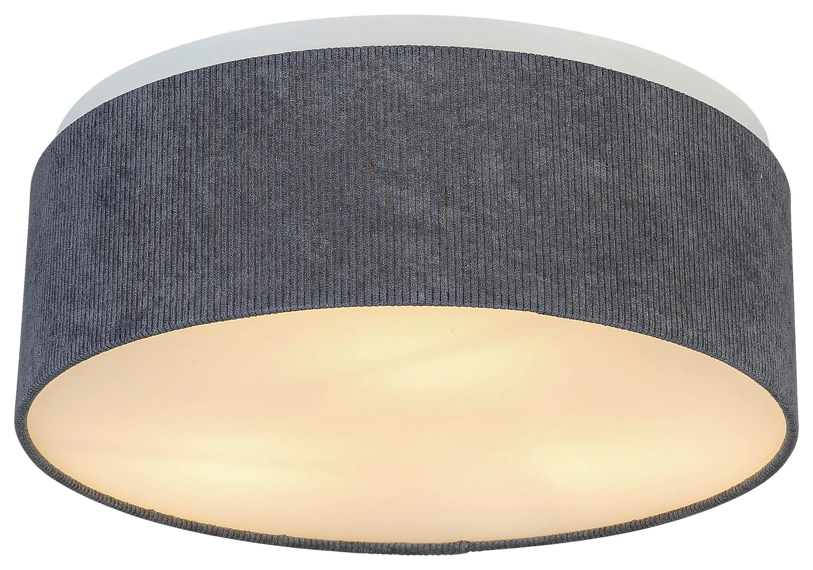 DECKENLEUCHTE 40/15 cm   - Anthrazit, Trend, Kunststoff/Textil (40/15cm) - Novel