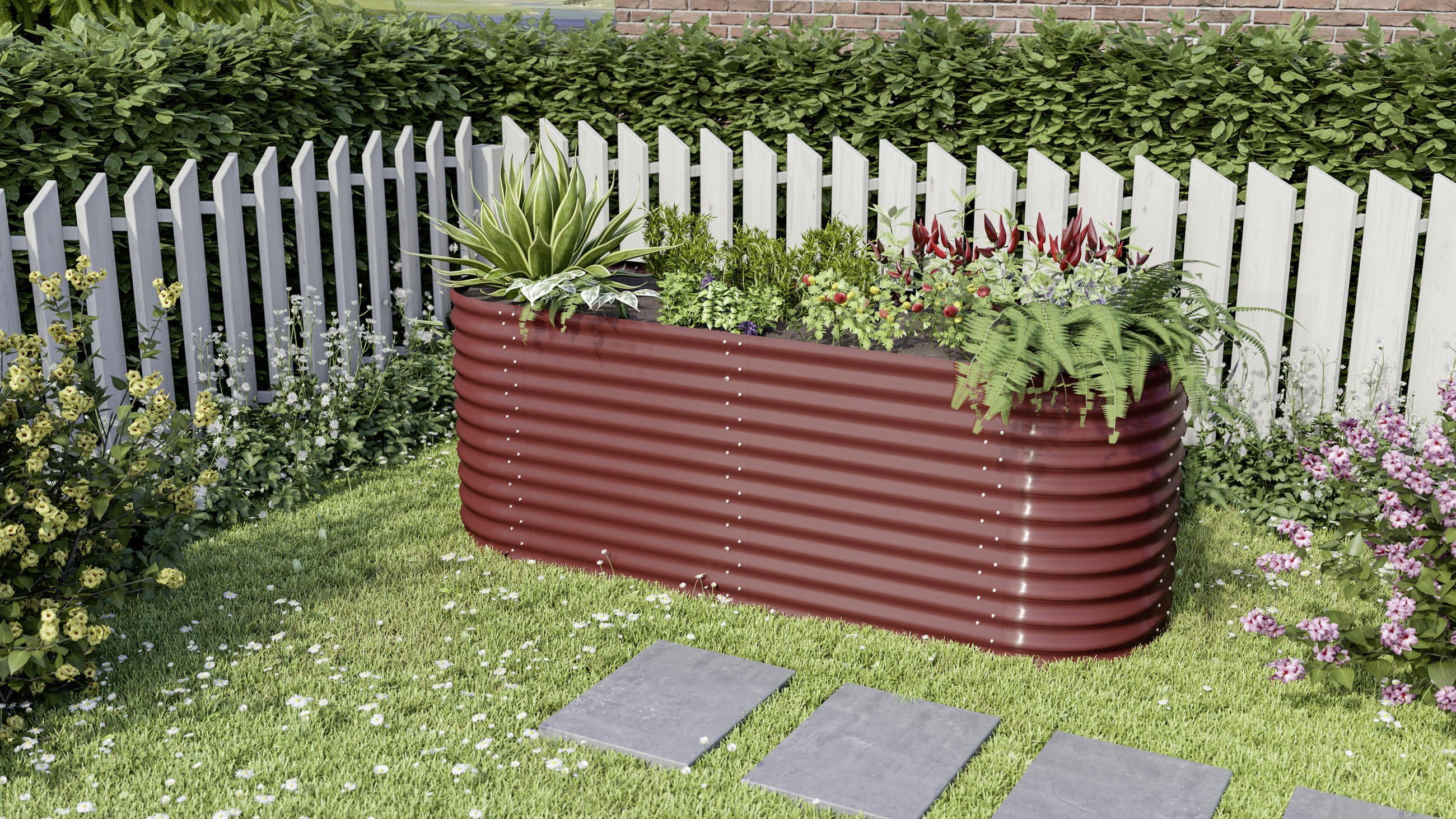 HOCHBEET-ERWEITERUNG 82,1/85,8/80 cm  - Rot, Basics, Metall (82,1/85,8/80cm)