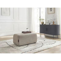 HOCKER ATILLA Flachgewebe Taupe  - Taupe/Schwarz, MODERN, Kunststoff/Textil (92/44/48cm)