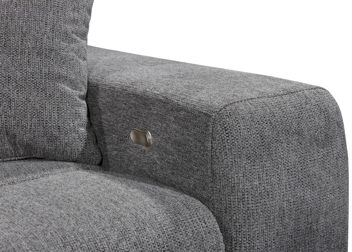 ECKSOFA in Chenille Anthrazit  - Anthrazit/Schwarz, Konventionell, Kunststoff/Textil (172/268cm) - MID.YOU