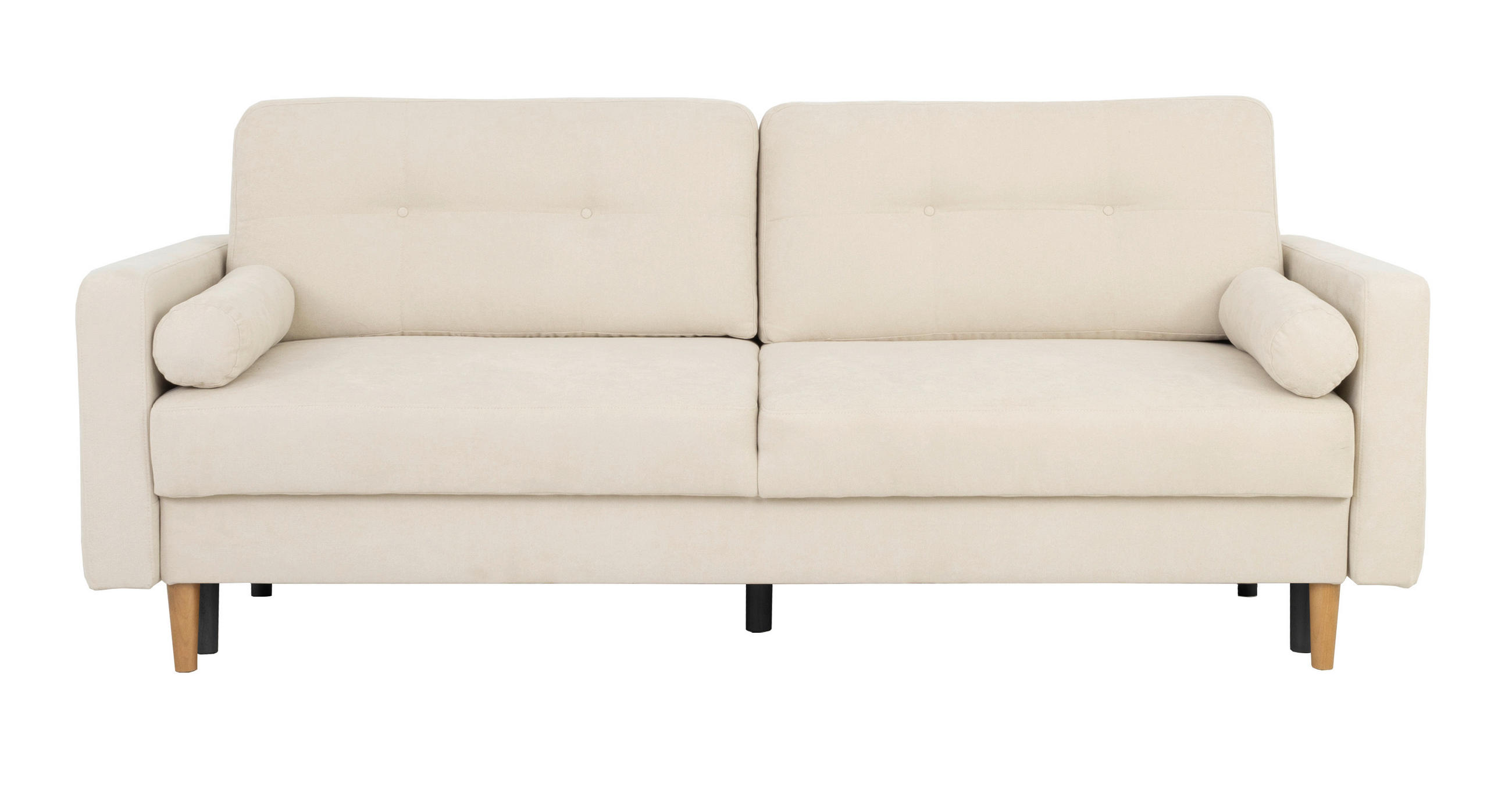 SCHLAFSOFA in Beige - Beige/Buchefarben, Design, Holz/Textil (222/93/99cm) - MID.YOU