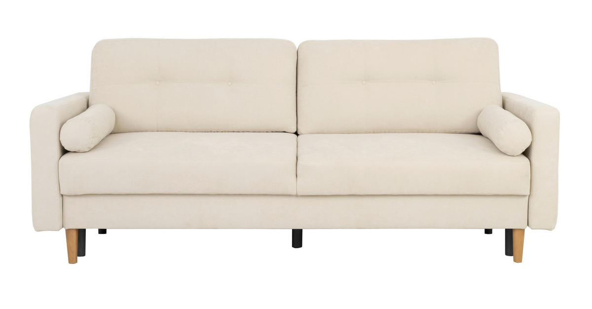 SCHLAFSOFA in Beige  - Beige/Buchefarben, Design, Holz/Textil (222/93/99cm) - MID.YOU