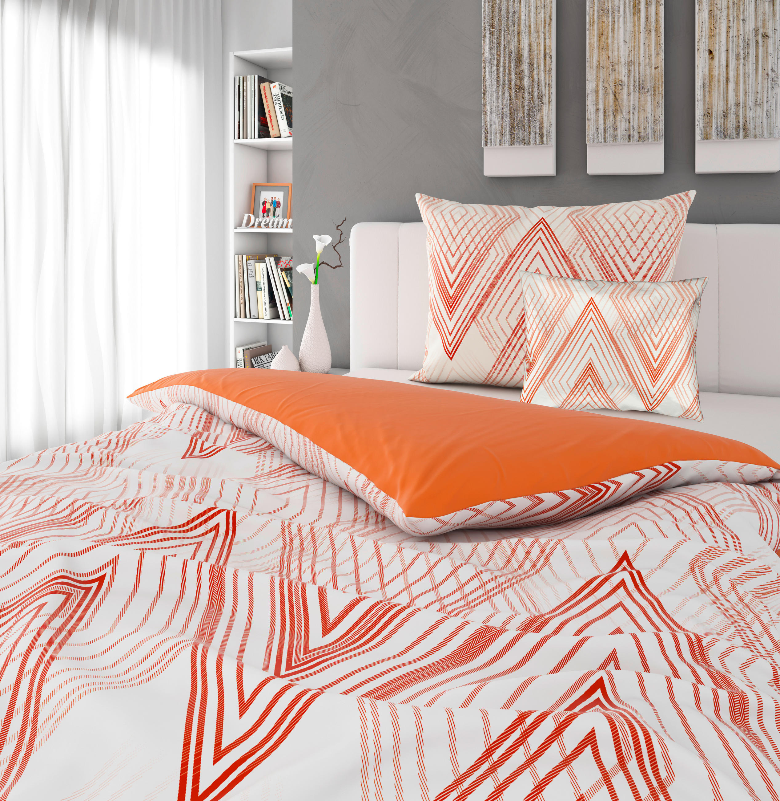 KÉTOLDALAS ÁGYNEMŰHUZAT 140/200 cm  - terrakotta, Design, textil (140/200cm) - Novel