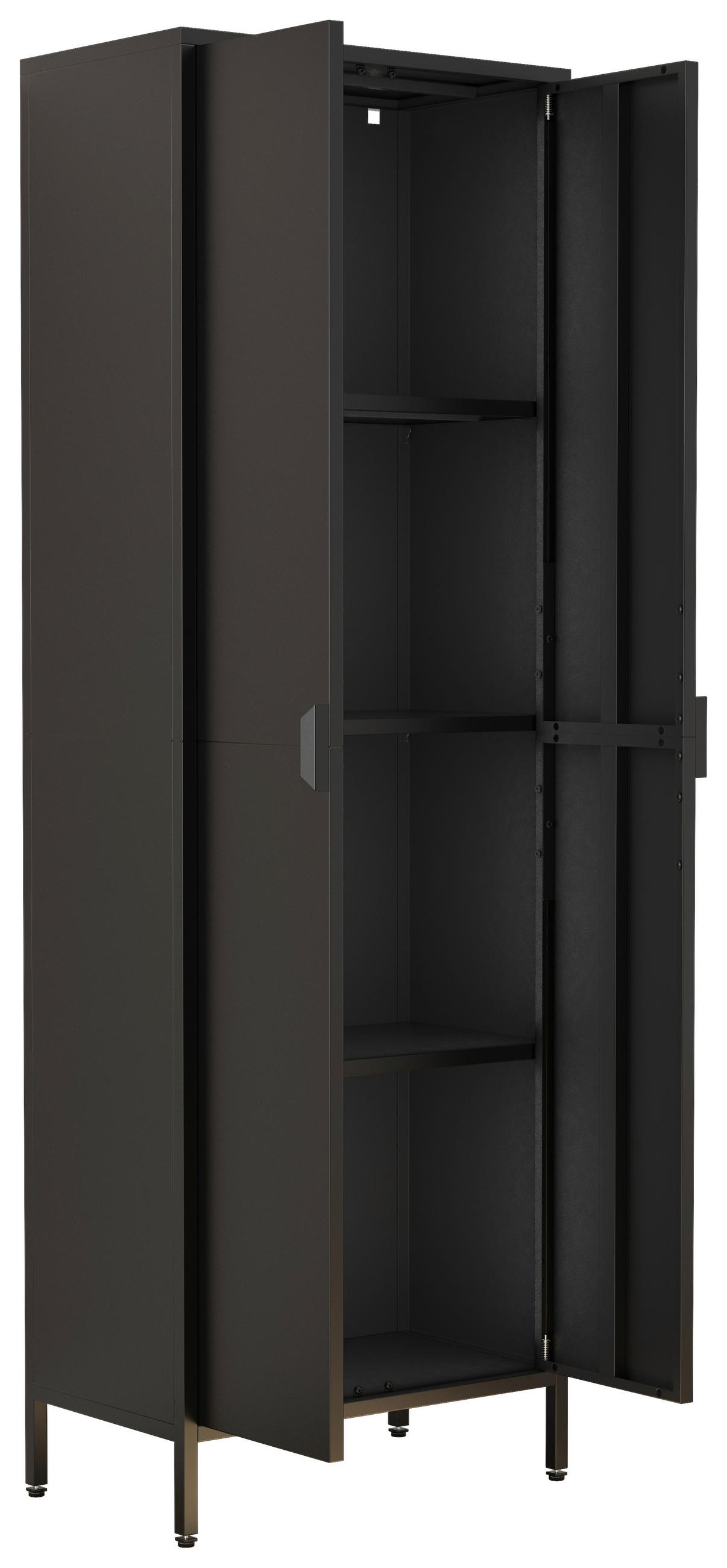DREHTÜRENSCHRANK 60/180/35 cm 2-türig Schwarz  - Schwarz, Design, Metall (60/180/35cm) - MID.YOU