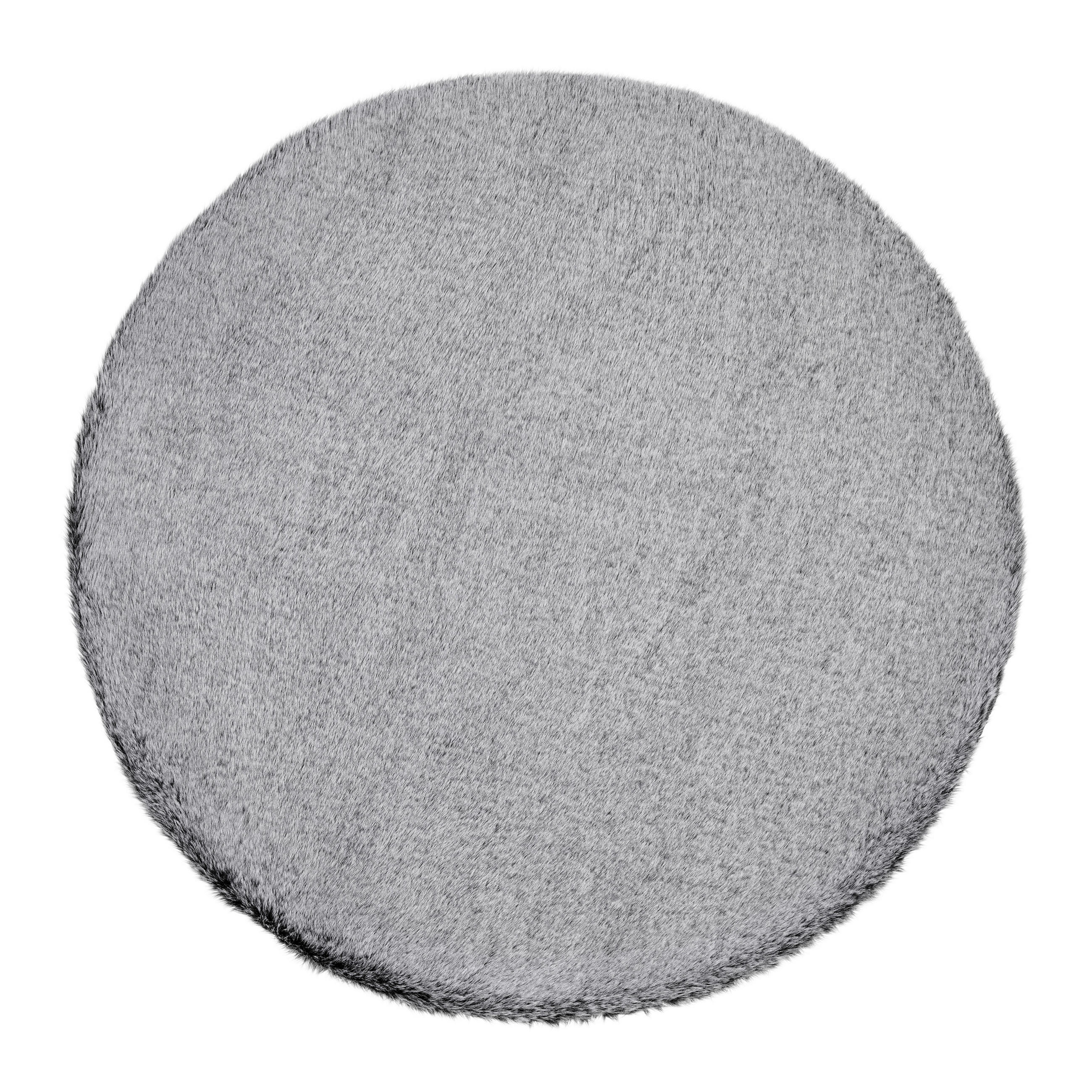 Fellteppich Leni Grau Ø 80 Cm, Rund