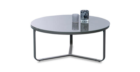 COUCHTISCH Sicherheitsglas 80/80/35 cm rund Grau - Grau, Design, Glas/Metall (80/80/35cm) - Xora