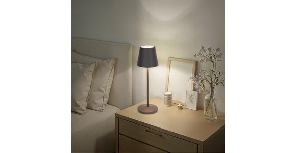 AKKU-TISCHLEUCHTE Denver 11/35 cm - Grau, KONVENTIONELL, Metall (11/35cm) - Novel