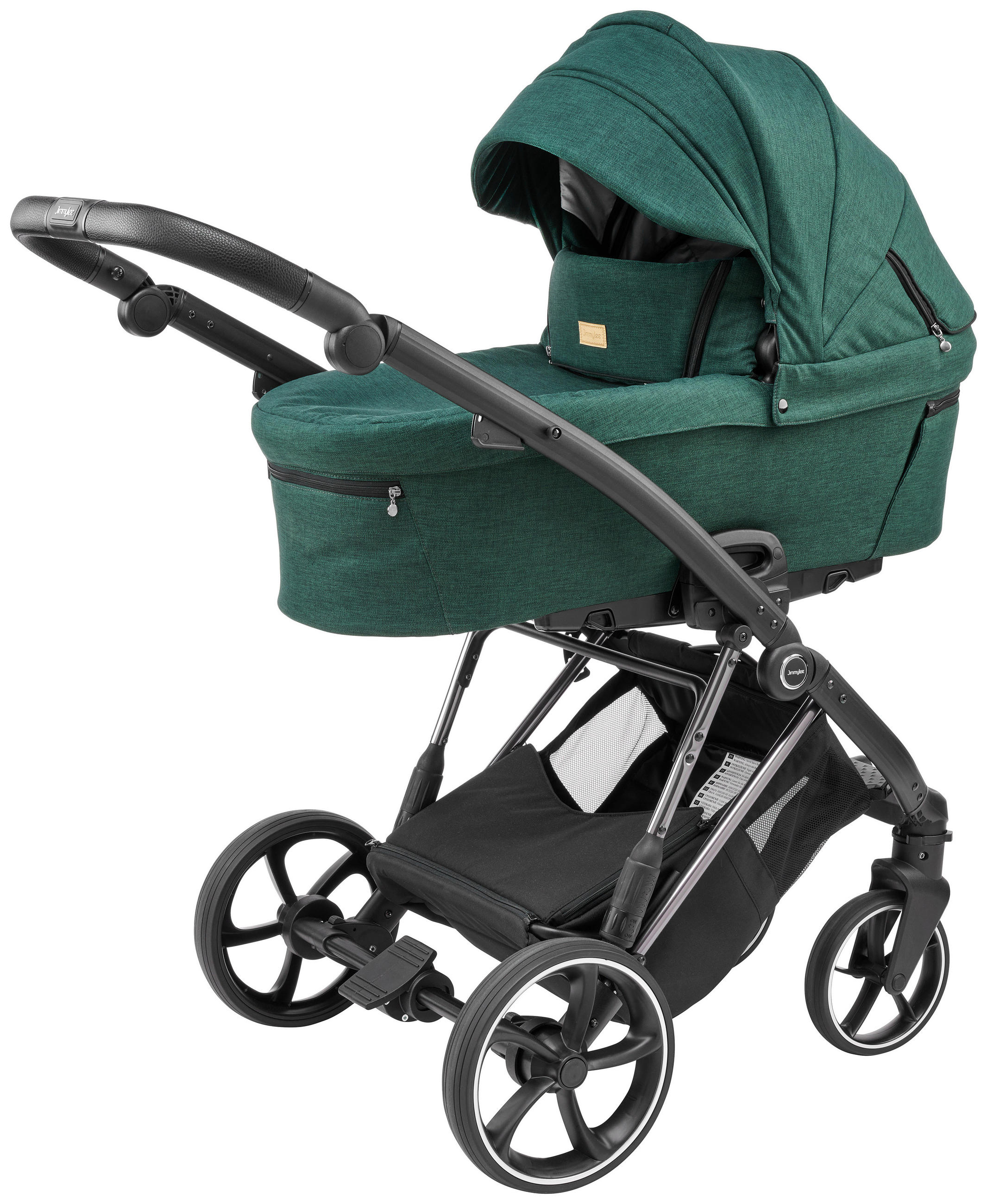 KINDERWAGENSET Fashion  - Schwarz/Grün, Trend, Textil/Metall (105/59/105cm) - Jimmylee
