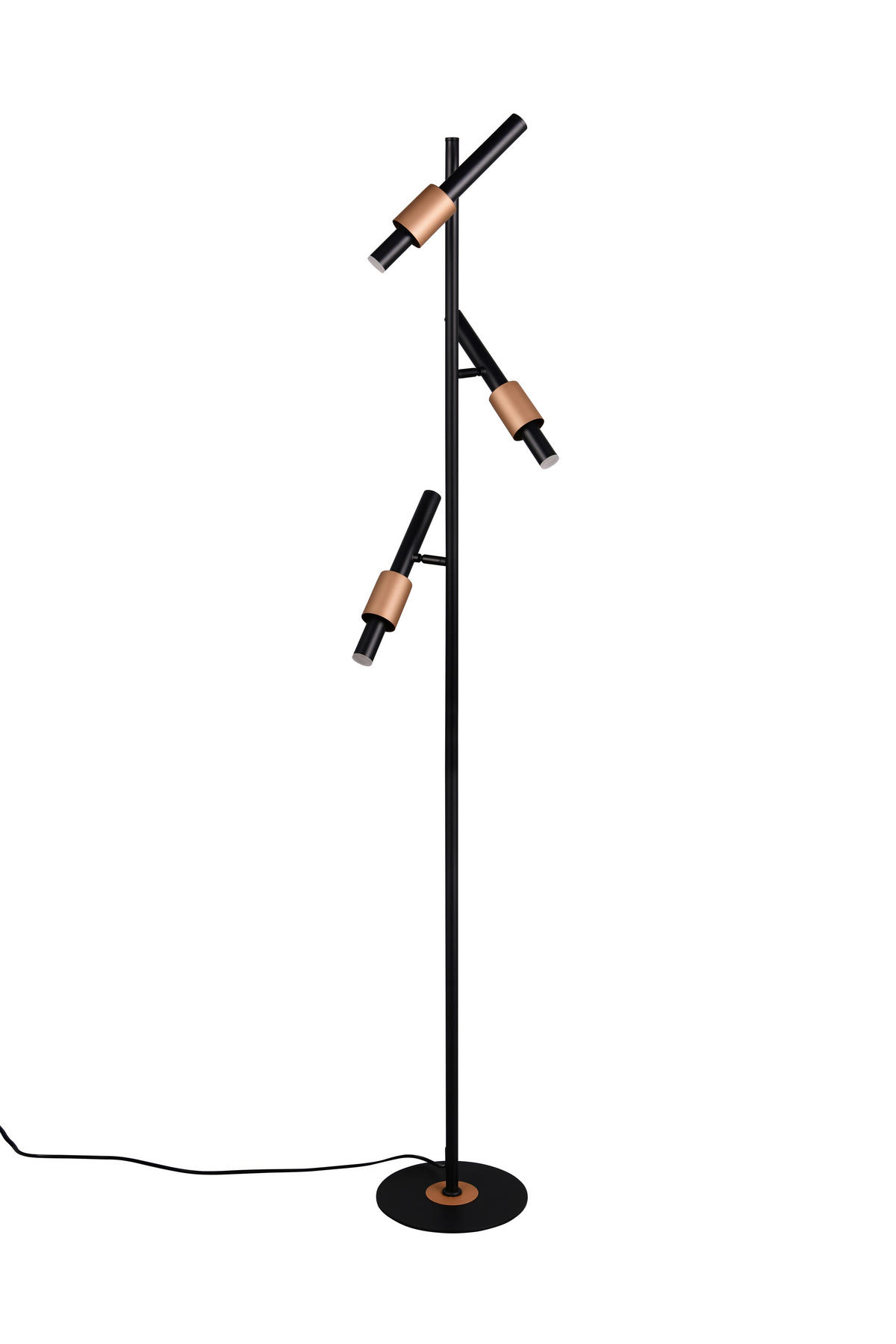 LED-STEHLEUCHTE - Schwarz/Braun, Basics, Metall (23/150cm) - Trio Leuchten