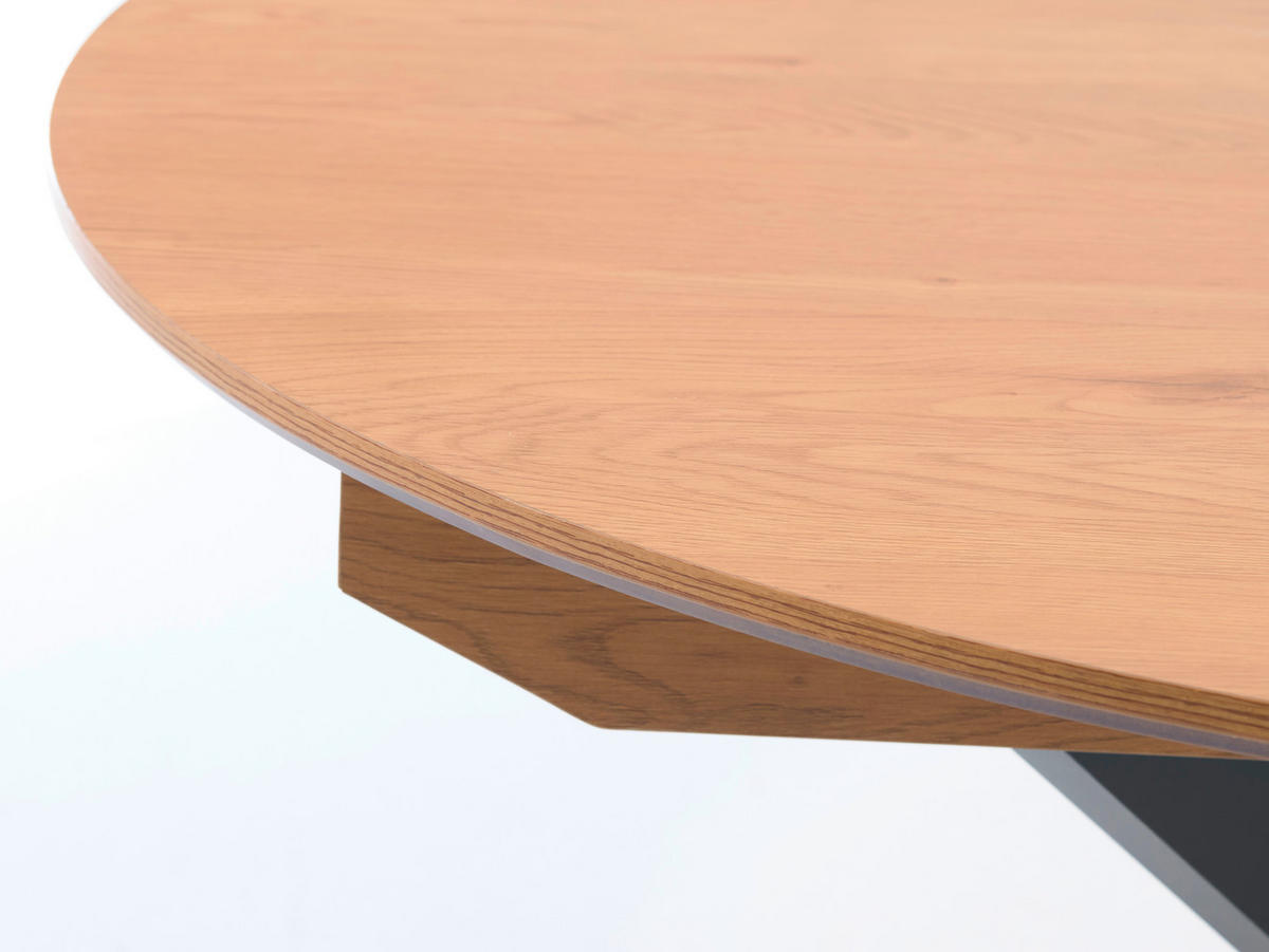 ESSTISCH in Holzwerkstoff 120/120/75 cm  - Eichefarben/Schwarz, MODERN, Holzwerkstoff/Metall (120/120/75cm) - Livetastic