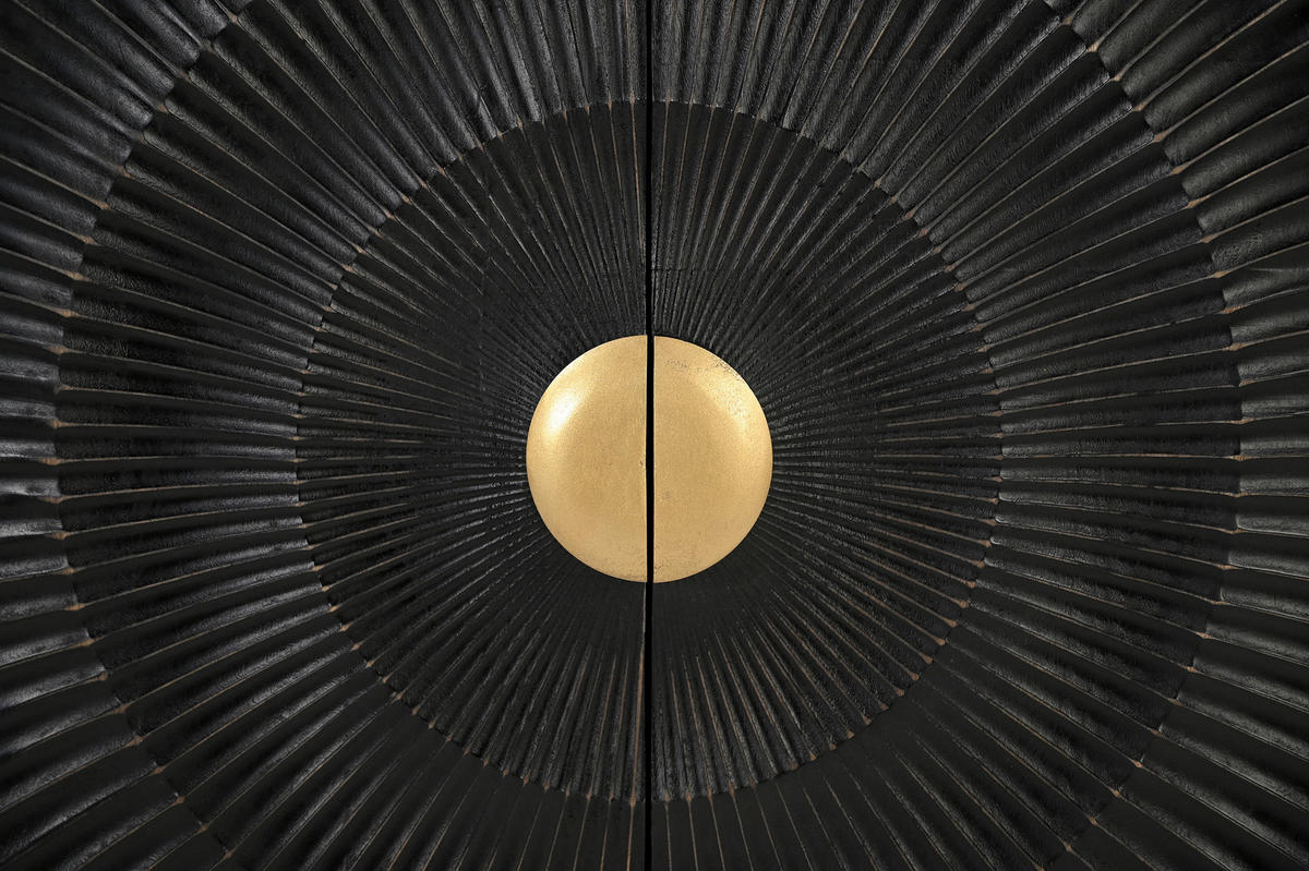 KOMMODE , ,  - Goldfarben/Schwarz, Design, Holz/Metall (75/35/90cm) - MID.YOU