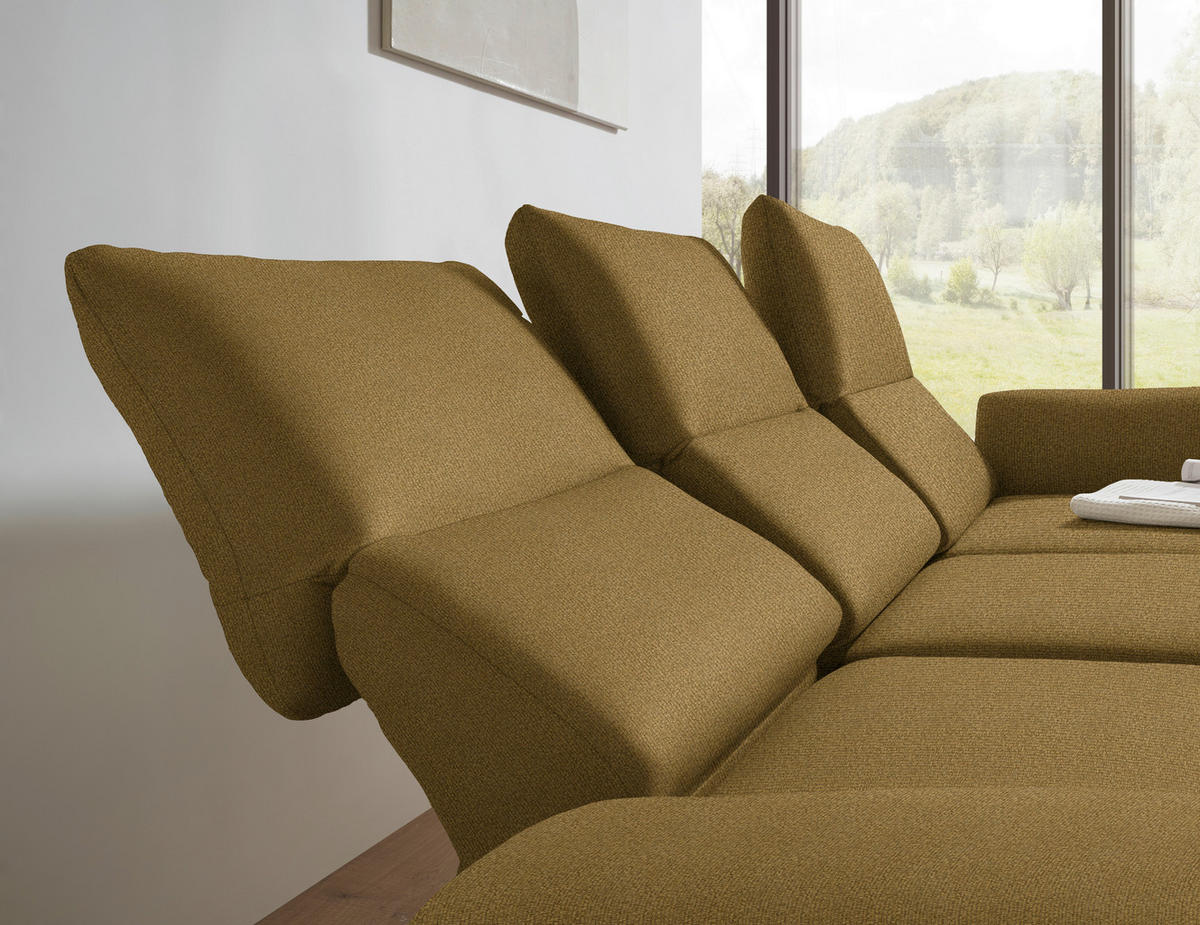 ECKSOFA  in Flachgewebe Schilfgrün  255-365/175-224 cm  - Schilfgrün/Schwarz, Design, Textil/Metall (255-365/175-224cm) - Dieter Knoll