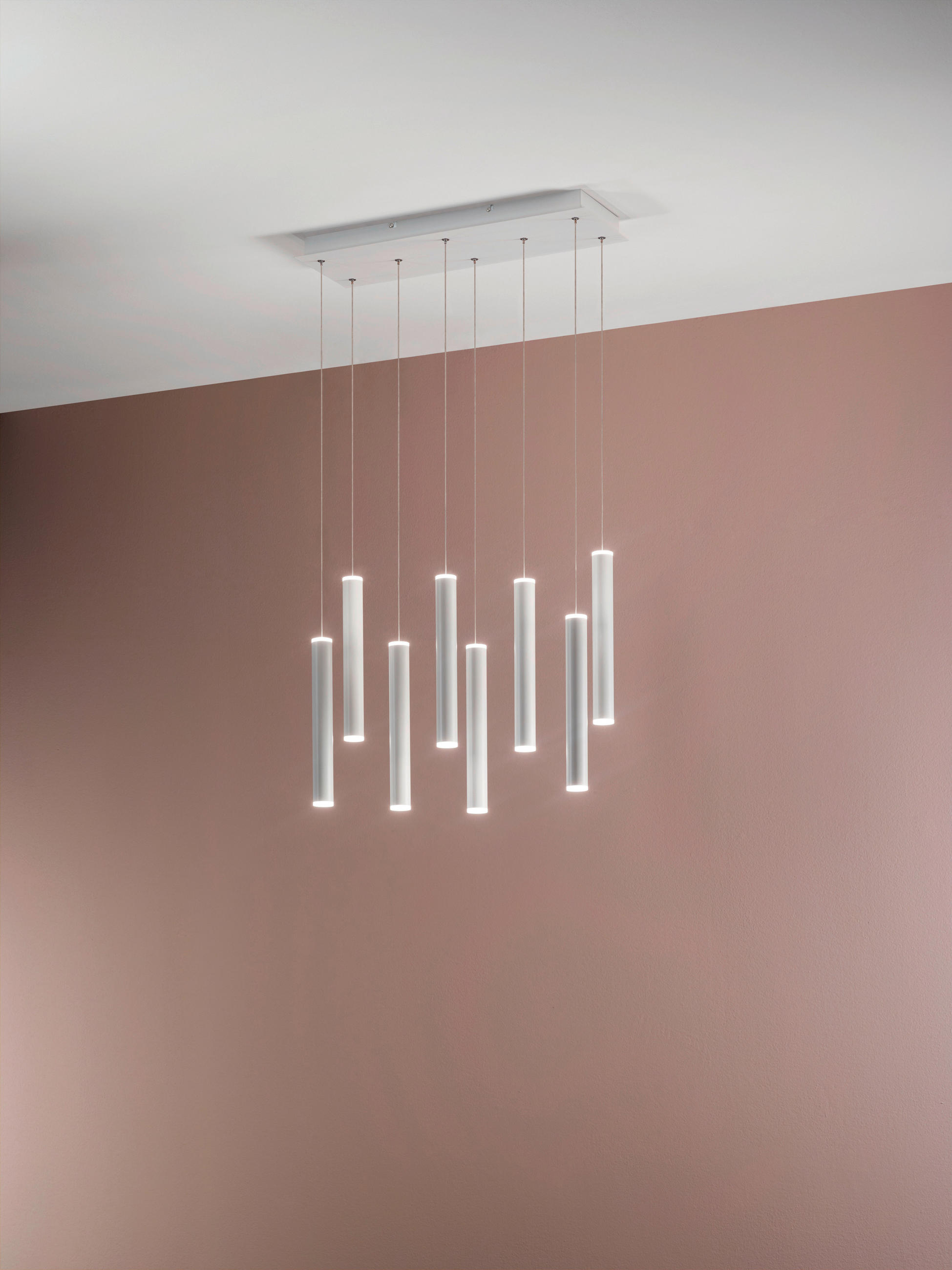 LED-HÄNGELEUCHTE 60/20/200 cm  - Weiß, Design, Metall (60/20/200cm)