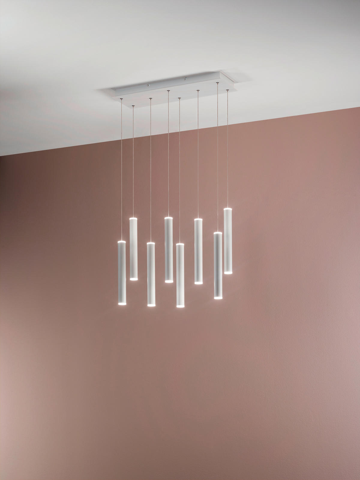 LED-HÄNGELEUCHTE 60/20/200 cm  - Weiß, Design, Metall (60/20/200cm)