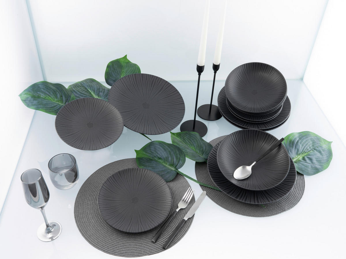 JEDÁLENSKÝ SERVIS, kamenina - čierna, Basics, keramika - Creatable