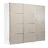 SCHWEBETÜRENSCHRANK in Weiß, Beige - Chromfarben/Beige, Design, Glas/Holzwerkstoff (249/222/68cm) - Moderano SCHWEBETÜRENSCHRANK in Weiß, Beige - Chromfarben/Beige, Design, Glas/Holzwerkstoff (249/222/68cm) - Moderano