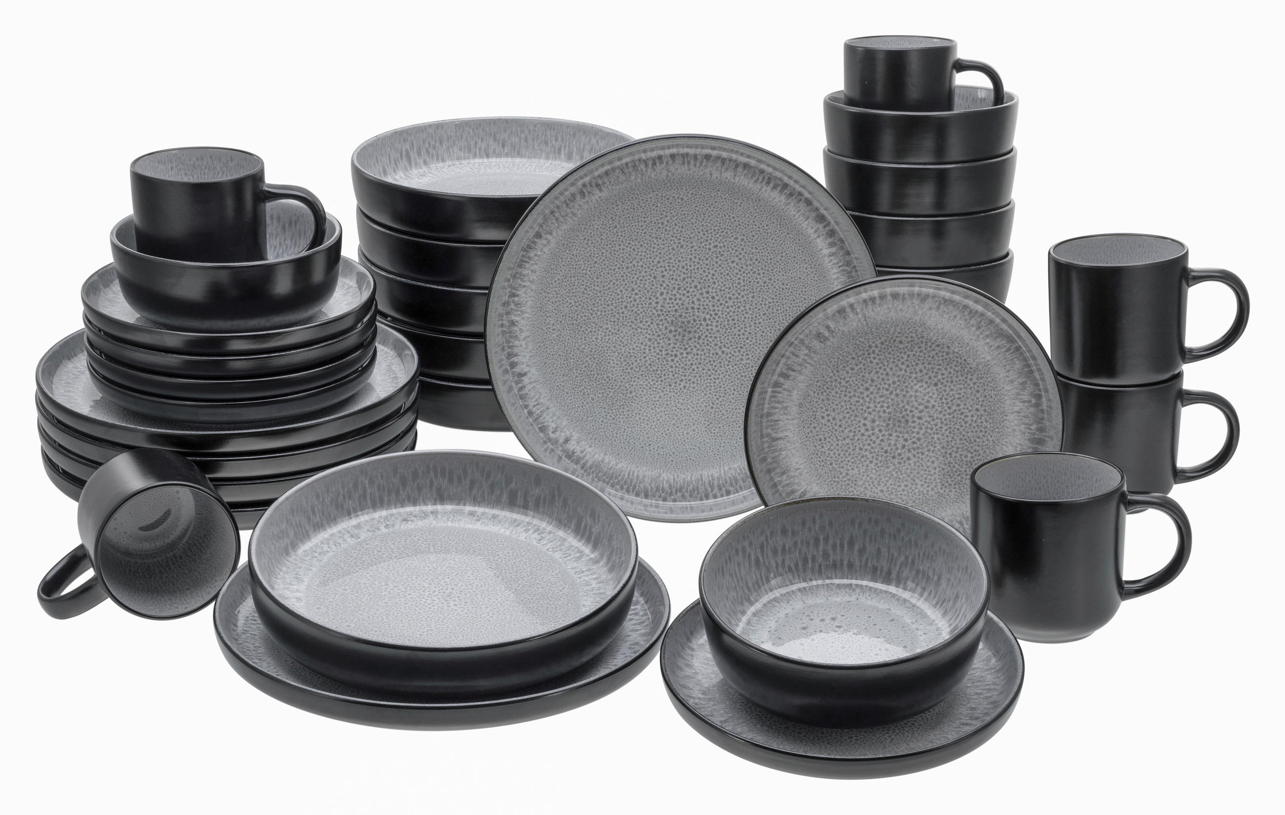 KOMBISERVICE Hellgrau 30-teilig 6 Personen  - Hellgrau, Trend, Keramik - Creatable