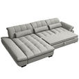 ECKSOFA  in Flachgewebe Hellgrau  204/341 cm  - Hellgrau/Schwarz, Design, Textil/Metall (204/341cm) - Xora
