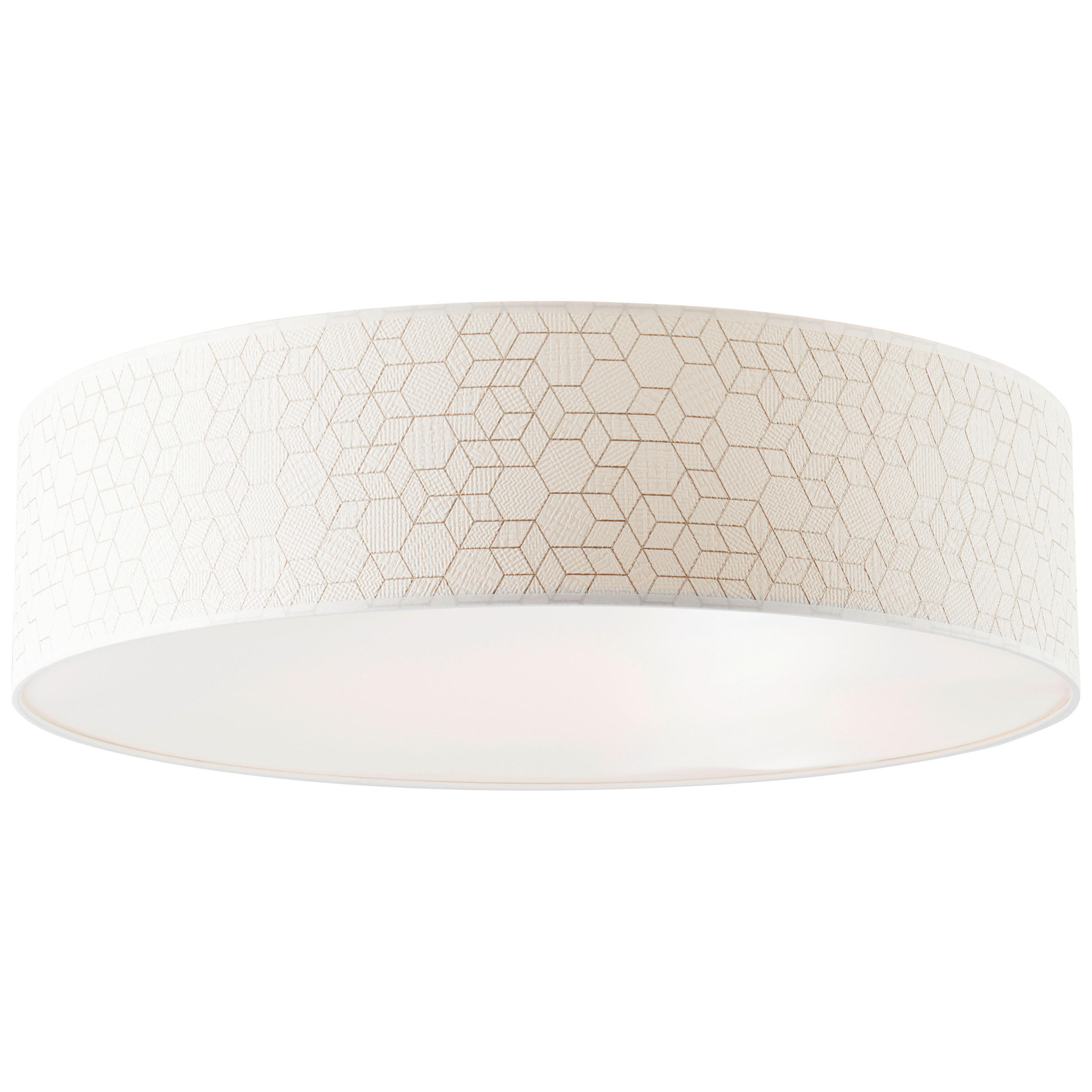 DECKENLEUCHTE Glance 58/16 cm   - Weiß, KONVENTIONELL, Textil/Metall (58/16cm)
