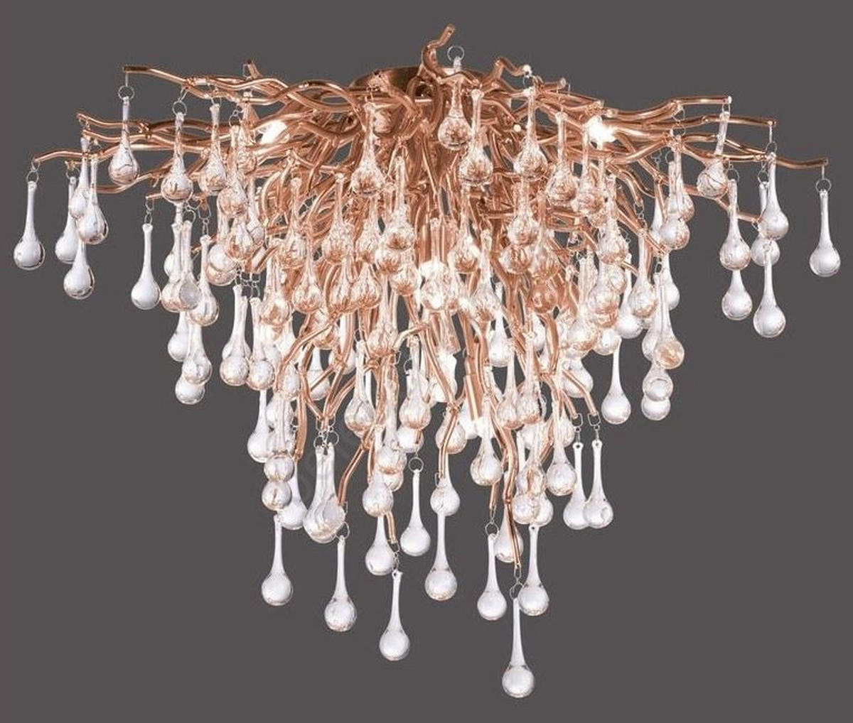 PLAFONIERĂ - alămiu, Konventionell, sticlă/metal (50/50cm)