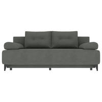 SCHLAFSOFA  mit Liegefunktion Velours Grau  - Schwarz/Grau, KONVENTIONELL, Textil/Metall (200/98/90cm) - Carryhome