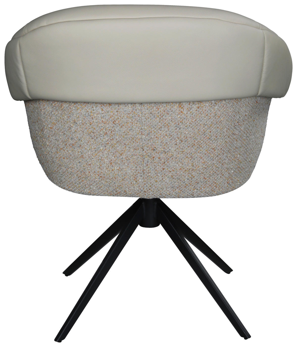 ARMLEHNSTUHL  Sitzfläche 360° drehbar, automatische Rückholfunktion Leinenoptik Echtleder  Beige, Creme, Schwarz  - Beige/Creme, Design, Leder/Textil (68,5/83/65,5cm) - Carryhome