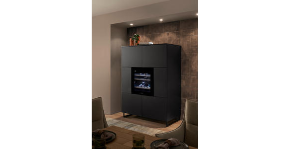 HIGHBOARD Mosel Weinschrank, 120/200/58 cm,  - Schwarz, KONVENTIONELL, Holzwerkstoff/Metall (120/200/58cm) - Carryhome