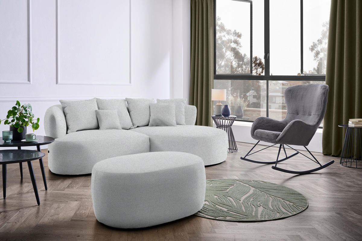 HOCKER in Textil Grau  - Schwarz/Grau, MODERN, Kunststoff/Textil (88/43/66cm) - Hom`in