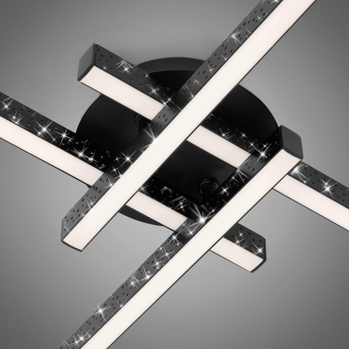 LED-TAKLAMPA 60/60/8,2 cm  - svart, Trend, metall/plast (60/60/8,2cm)