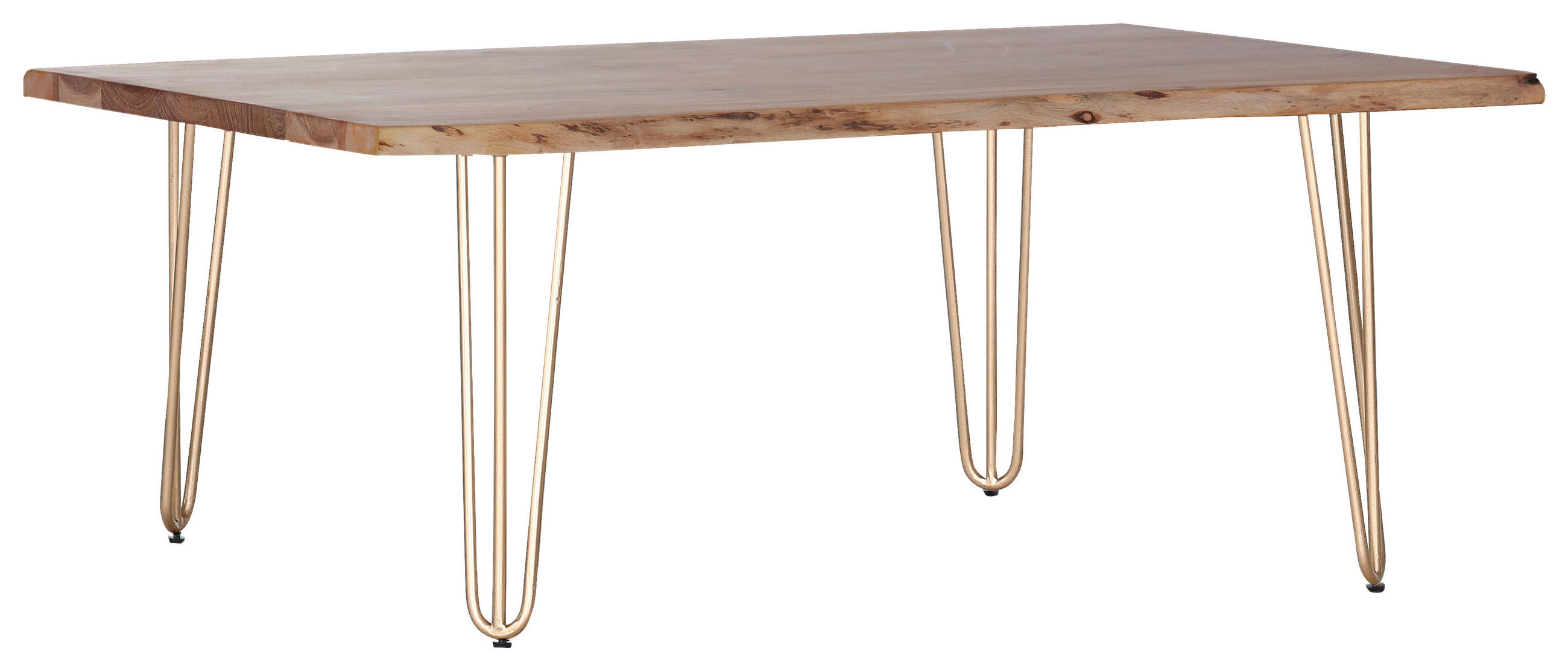 Măsuță De Cafea din lemn, metal, 110/70/45 cm   - auriu/culoare lemn acacia, Design, lemn/metal (110/70/45cm) - Landscape