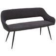 SITZBANK 140/80/62 cm  in Anthrazit, Schwarz  - Anthrazit/Schwarz, Design, Textil/Metall (140/80/62cm) - Carryhome