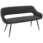 SITZBANK 140/80/62 cm  in Anthrazit, Schwarz  - Anthrazit/Schwarz, Design, Textil/Metall (140/80/62cm) - Carryhome