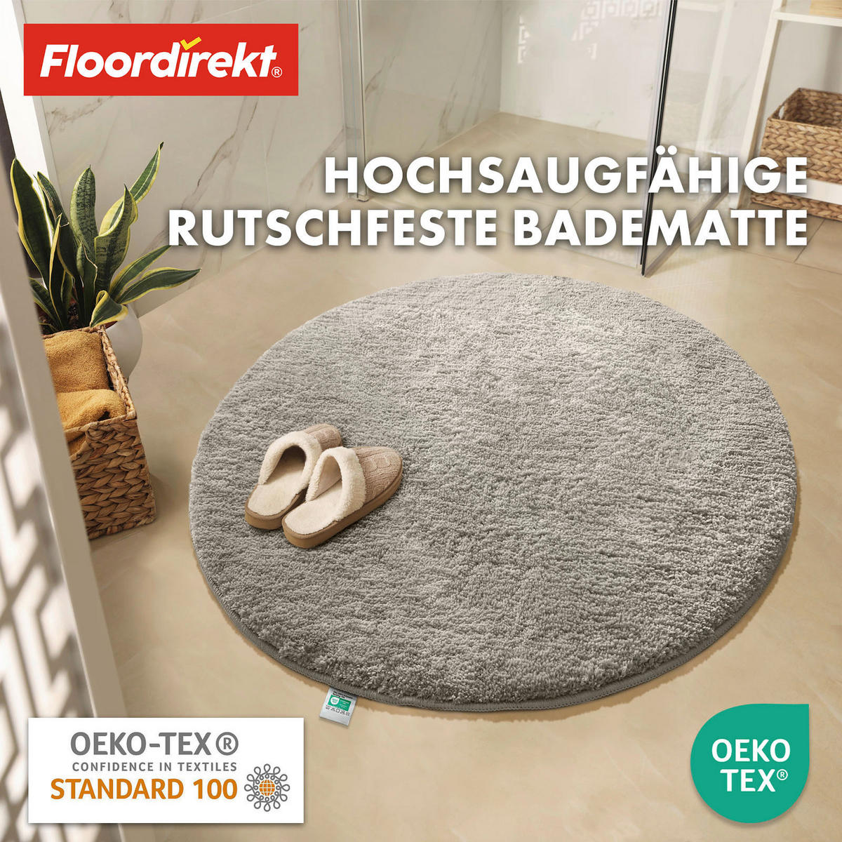 BADEMATTE SKY Elfenbein 95 cm  - Elfenbein, Basics, Kunststoff/Textil (95cm) - Floordirekt