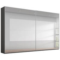 SCHWEBETÜRENSCHRANK in Graphitfarben, Grau  - Graphitfarben/Grau, Design, Glas/Holzwerkstoff (316/223/68cm) - Xora