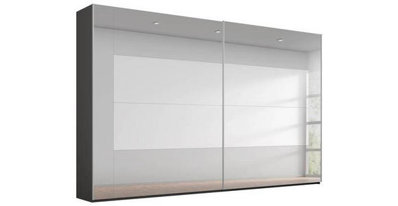 SCHWEBETÜRENSCHRANK 316/235/68 cm 2-türig  - Graphitfarben/Grau, Design, Glas/Holzwerkstoff (316/235/68cm) - Xora