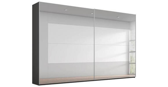 SCHWEBETÜRENSCHRANK  in Graphitfarben, Grau  - Graphitfarben/Grau, Design, Glas/Holzwerkstoff (316/235/68cm) - Xora