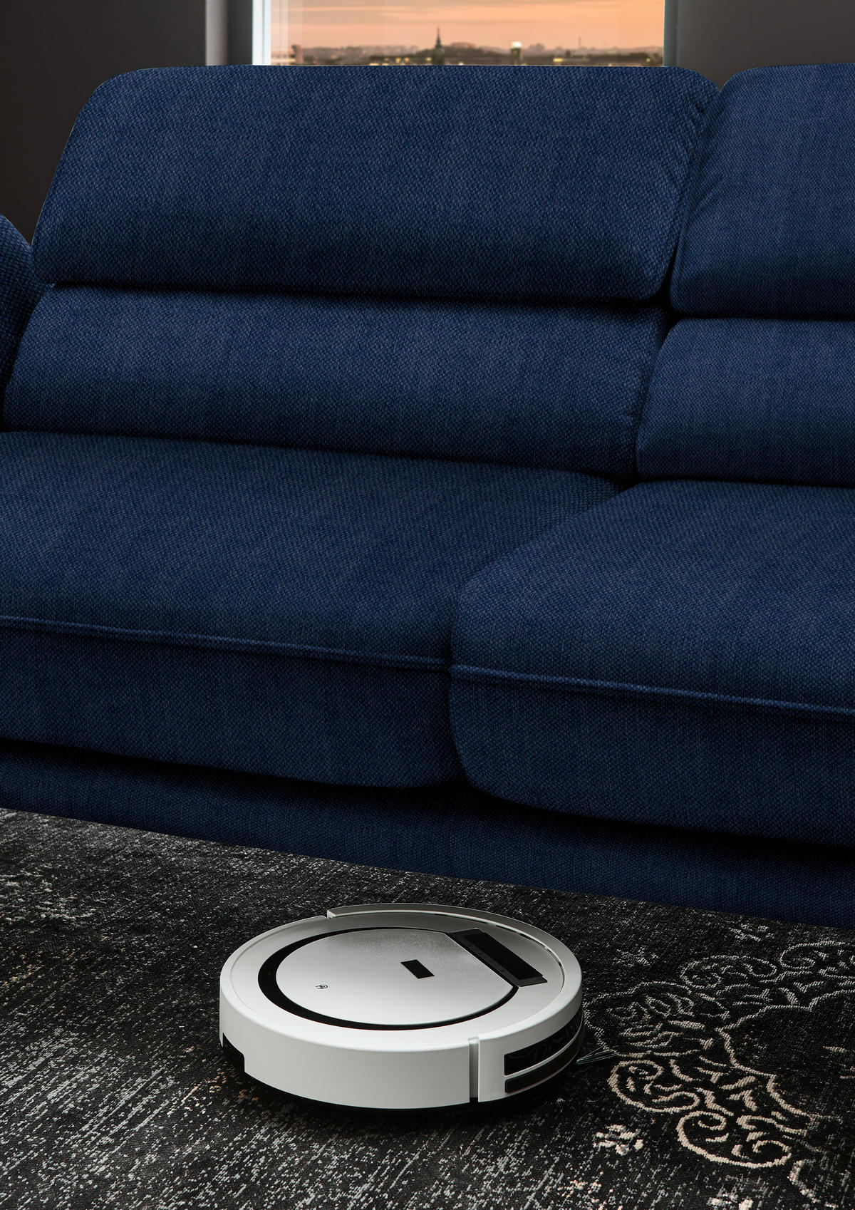 ECKSOFA Valdera in Velours Royalblau  283/153 cm  - Royalblau/Schwarz, Design, Textil/Metall (283/153cm) - Valdera