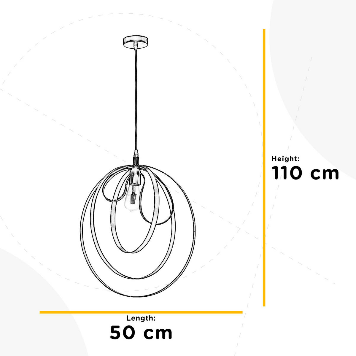 ZÁVESNÉ SVIETIDLO, 50/110 cm  - bronzová, Design, kov (50/110cm)