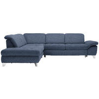 ECKSOFA Blau Webstoff  - Blau/Alufarben, Design, Textil/Metall (260/319cm) - Beldomo Style