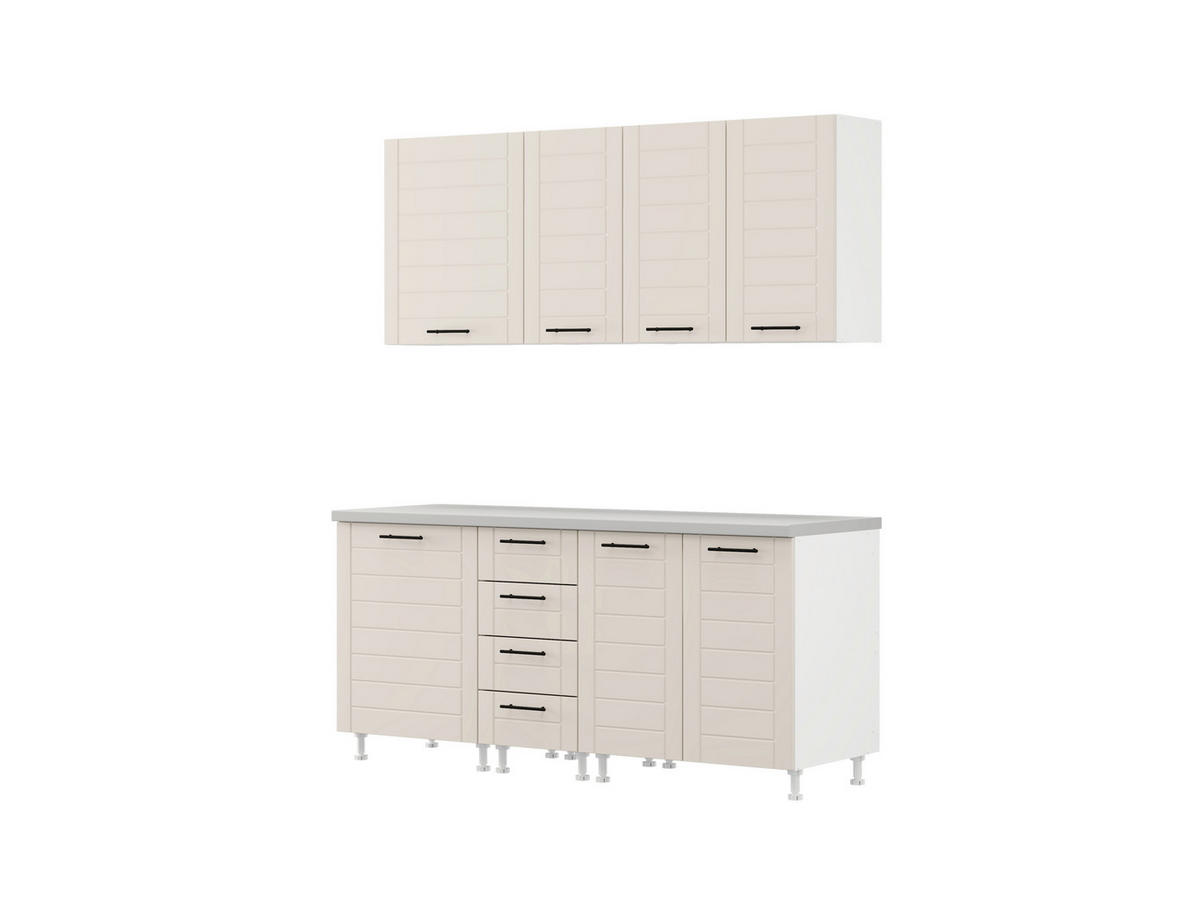 KONYHABLOKK GÉPEK NÉLKÜL  - fekete/homokszínű, Basics, faalapú anyag/fém - Carryhome