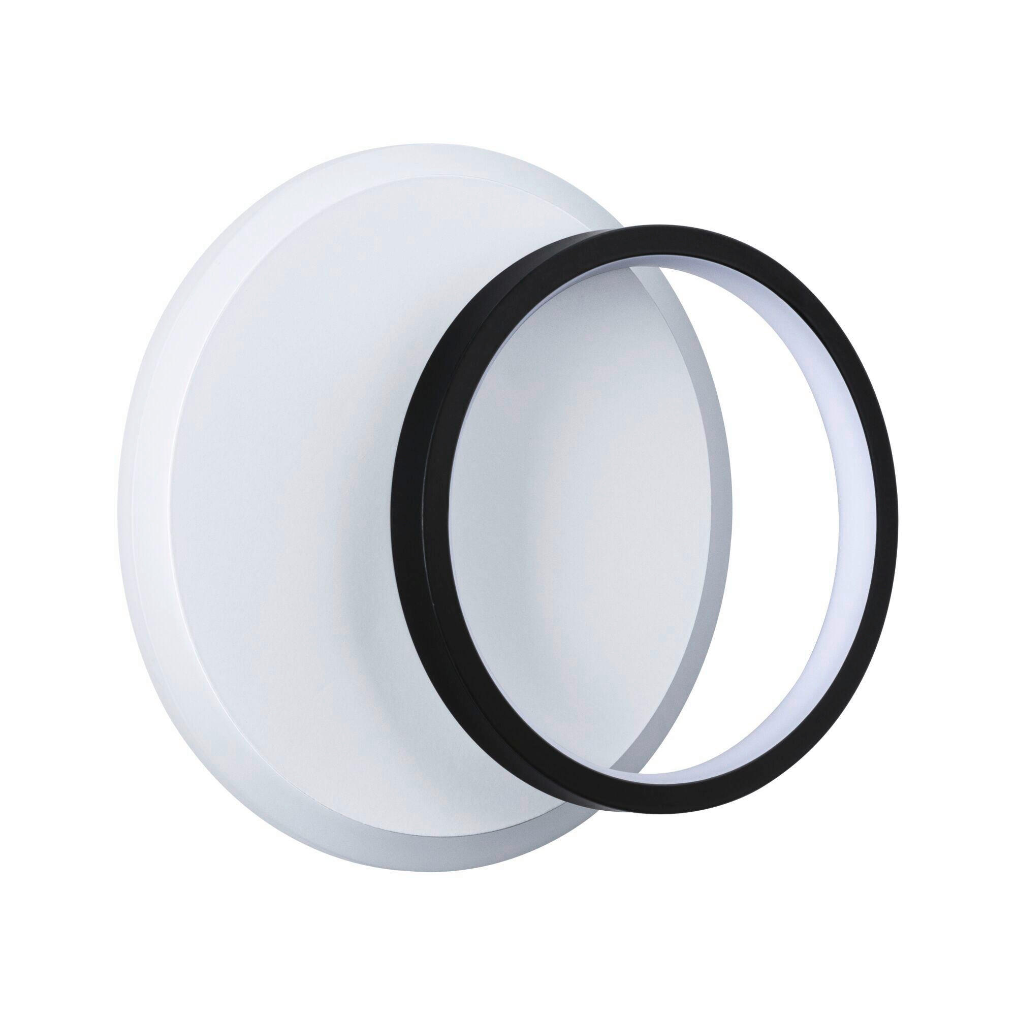WANDLEUCHTE 2Form   - Schwarz/Weiß, Basics, Kunststoff/Metall (23,0/19,5/5,0cm) - Paulmann