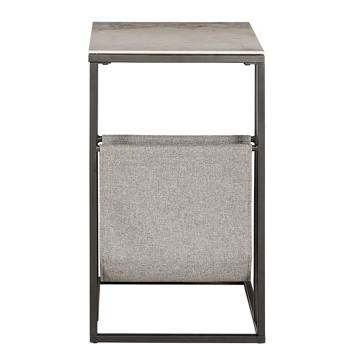 BEISTELLTISCH 46/36/60 cm Schwarz, Weiß rechteckig  - Schwarz/Weiß, MODERN, Keramik/Textil (46/36/60cm) - home24