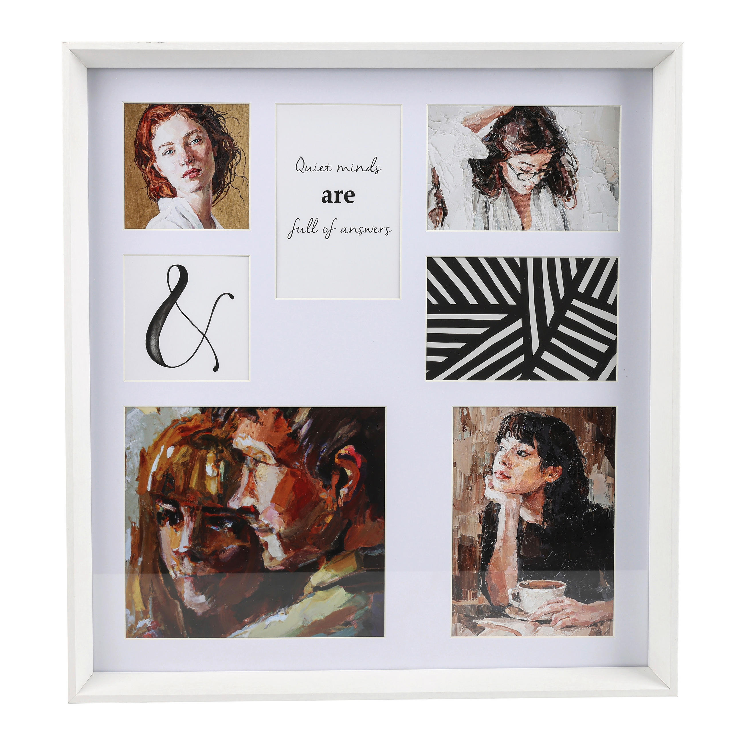 RAM ZA VIŠE SLIKA       43,8/47/4 cm   - bela, Osnovno, papir/staklo (43,8/47/4cm) - Monee