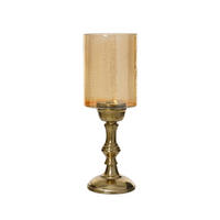 KERZENHALTER - Goldfarben/Bernsteinfarben, LIFESTYLE, Glas/Metall (11/11/33cm)