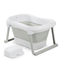 BABYBADEWANNE Wash N Fold  - Salbeigrün/Weiß, Basics, Kunststoff (56/44/78cm) - Hauck